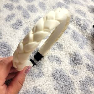White braided headband